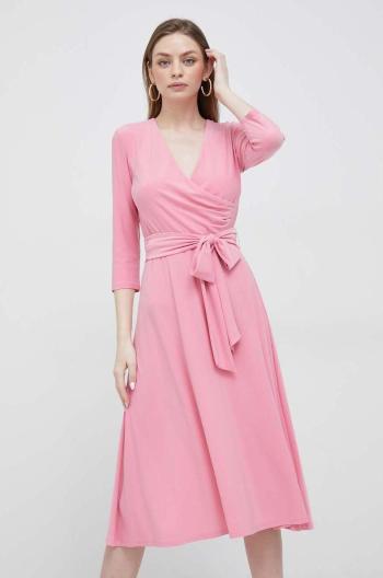 Šaty Lauren Ralph Lauren ružová farba,mini,áčkový strih,250769904