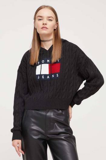 Sveter Tommy Jeans dámsky,čierna farba,DW0DW16528