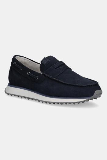 Semišové mokasíny Napapijri SHARD pánske, tmavomodrá farba, NP0A4IQT.176
