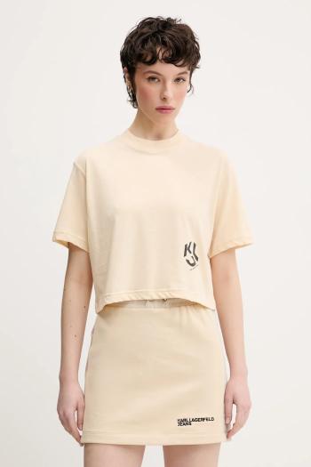Tričko Karl Lagerfeld Jeans dámske, béžová farba, A2W17076