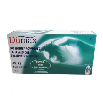 Rukavice DUMAX latexové nesterilné S 100ks púder