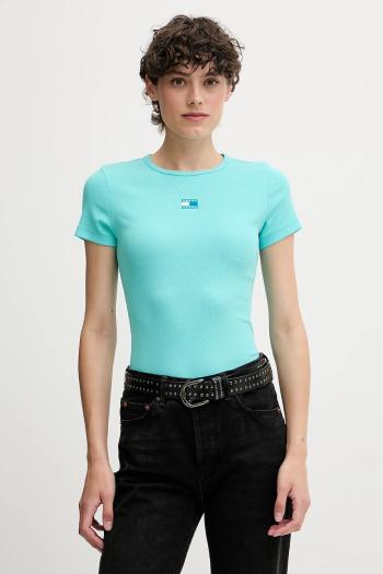 Tričko Tommy Jeans dámske, čierna farba, DW0DW17881
