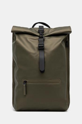 Ruksak Rains Rolltop Rucksack W3 zelená farba, veľký, jednofarebná, 13320