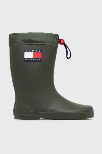 Detské gumáky Tommy Hilfiger hnedá farba