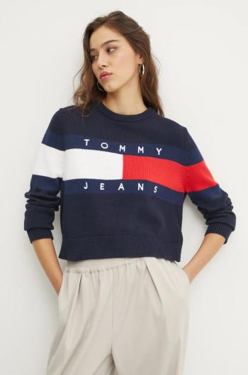 Bavlnený sveter Tommy Jeans tmavomodrá farba, DW0DW19335