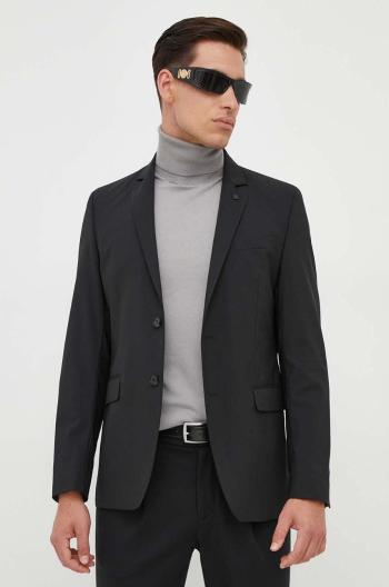 Vlnená bunda Karl Lagerfeld čierna farba