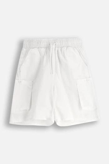 Šortky Coccodrillo biela farba, nastaviteľný pás HOLIDAY SPLASH GIRL JUNIOR