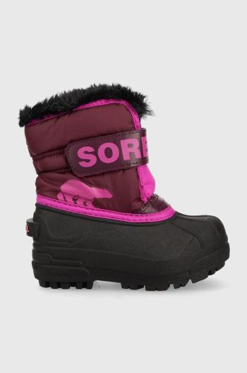 Detské snehule Sorel Childrens Snow fialová farba
