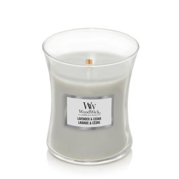 WoodWick Vonná sviečka váza stredná Lavender & Cedar 275 g