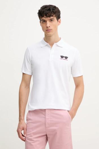 Polo tričko Karl Lagerfeld pánske, biela farba, s potlačou, 552235.745400