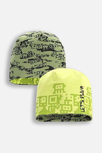 Čiapka Coccodrillo zelená farba biela, z tenkej pleteniny, ACCESSORIES SPRING BOY