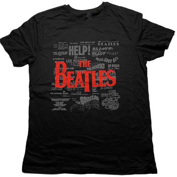 The Beatles tričko Titles & Logos Čierna M