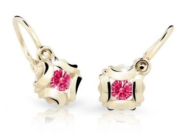 Cutie Jewellery Slušivé detské náušnice zo žltého zlata C2216-10-X-1 fuchsiová