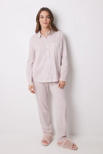 Bavlnené pyžamo women'secret dámske, fialová farba, bavlnené, 3599131