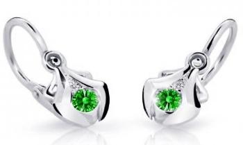 Cutie Jewellery Detské náušnice z bieleho zlata C2224-10-X-2 zelená