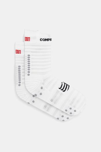 Ponožky Compressport Pro Racing Socks v4.0 Ultralight Run High - White/Alloy XU00050B