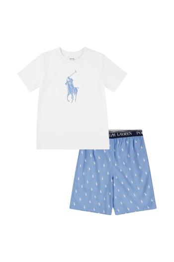 Detské bavlnené pyžamo Polo Ralph Lauren tmavomodrá farba, vzorovaná