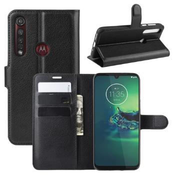 LITCHI Peňaženkové puzdro Motorola Moto G8 Plus čierne