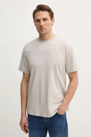 Bavlnené tričko Calvin Klein pánske, šedá farba, jednofarebné, K10K114167