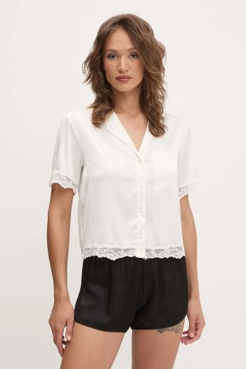 Pyžamová košeľa Abercrombie & Fitch béžová farba, KI146-5053