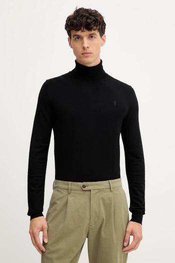 Sveter Trussardi čierna farba, ľahký, s rolákom, M0178000019N