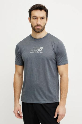 Bežecké tričko New Balance Athletics Graphic šedá farba, s potlačou, MT51204GT