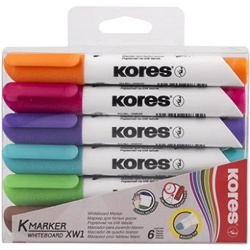 KORES K-MARKER na biele tabule a flipcharty – súprava 6 farieb (20802)
