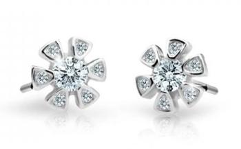 Cutie Jewellery Detské náušnice z bieleho zlata C2156-30-X-2 biela