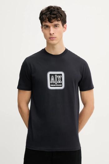 Bavlnené tričko Armani Exchange pánske, tmavomodrá farba, s potlačou, XM000545 AF10361