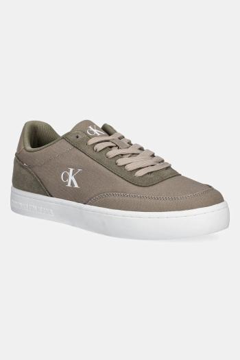Tenisky Calvin Klein Jeans CLASSIC CUPSOLE MG CANVAS pánske, béžová farba, YM0YM01218