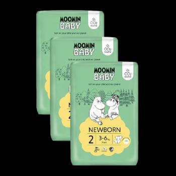 MOOMIN BABY 2 Newborn 3–6 kg, mesačné balenie eko plienok 168 ks