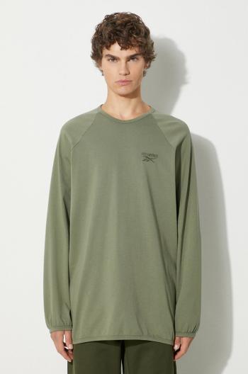 Bavlnené tričko s dlhým rukávom Reebok LTD T-Shirt zelená farba, jednofarebné, RMAA00BC99JER0015500