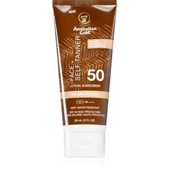 Australian Gold Face + Self Tanner samoopaľovací krém na tvár SPF 50 88 ml