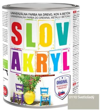 SLOVAKRYL - Univerzálna vodou riediteľná farba 5 kg 0110 - svetlošedá