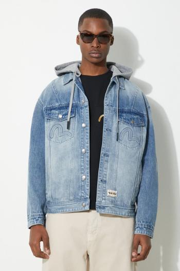 Rifľová bunda Evisu Seagull & Evisu Embossed pánska, prechodná, oversize, 2ESHTM4DJ8080