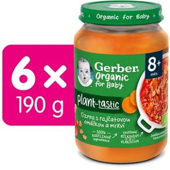 GERBER Organic 100 % rastlinný príkrm cícer s paradajkovou omáčkou a mrkvou 6× 190 g (7613287938886)