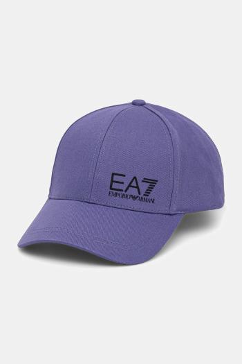 Bavlnená šiltovka EA7 Emporio Armani fialová farba, s potlačou, AF11989.7X000005