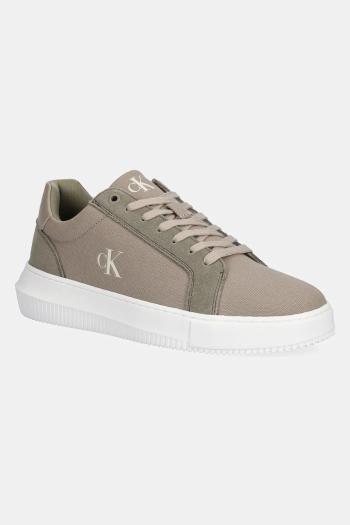 Tenisky Calvin Klein Jeans CHUNKY CUPSOLE MG CANVAS pánske, zelená farba, YM0YM01219