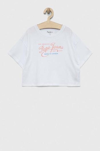 Detské bavlnené tričko Pepe Jeans Non-denim biela farba