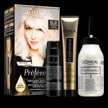 L'ORÉAL PARIS Permanentná farba na vlasy Préférence 10.21 Štokholm Veľmi svetlá perlová blond 174 ml