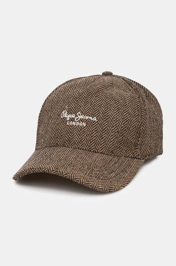 Šiltovka Pepe Jeans WEST CAP hnedá farba, vzorovaná, PL040362