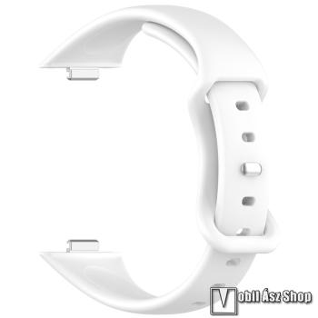Huawei Watch Fit 4, Fit 4 Pro, Fit 3, Okosóra szíj, Szilikon, Gyorscsat, 98+125mm hosszú, Fehér