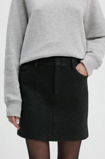 Vlnená sukňa ZADIG&VOLTAIRE zelená farba, mini, puzdrová, WWSK00390