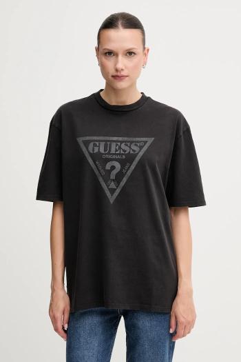 Bavlnené tričko Guess Originals dámske, čierna farba, M5GI10 K8FQ4