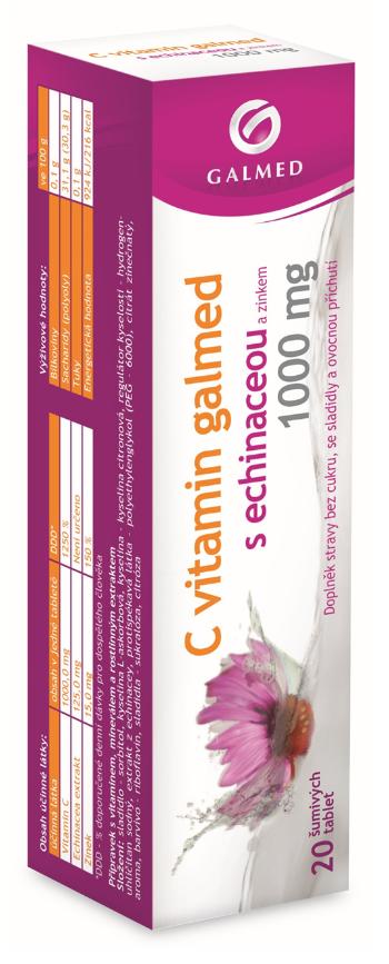 GALMED Vitamin C 1000 mg s echinaceou 20 šumivých tablet