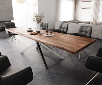 Jedálenský stôl Edge 300x100 XL akáciová hnedá krížová podnož