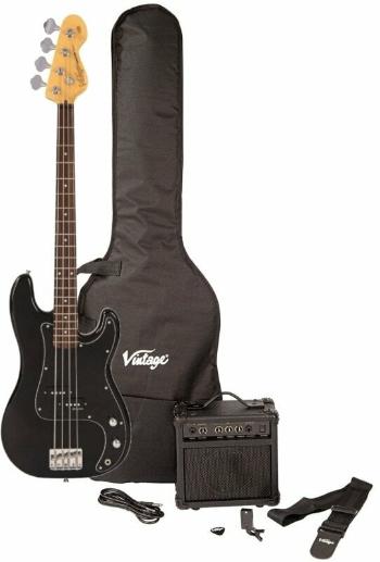 Vintage V40 Coaster Pack Gloss Black Elektrická basgitara