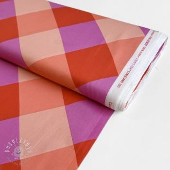 Bavlnená látka SATIN NERIDA HANSEN Large Gingham red digital print