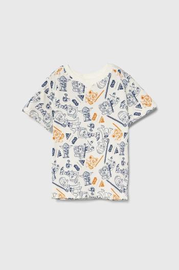 Detské bavlnené tričko adidas x Star Wars biela farba, vzorované