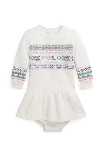 Šaty pre bábätká Polo Ralph Lauren béžová farba, mini, áčkový strih